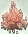 100 4x6mm Transparent Rosaline Glass Crow Beads